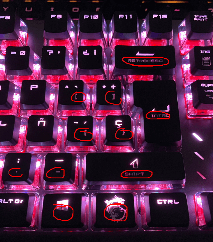 Teclado Gaming Mecánico MSI Vigor GK71 Sonic Red - Switches Rojos Ligeros, Retroiluminación RGB, Reposamuñecas, Tamaño Completo
