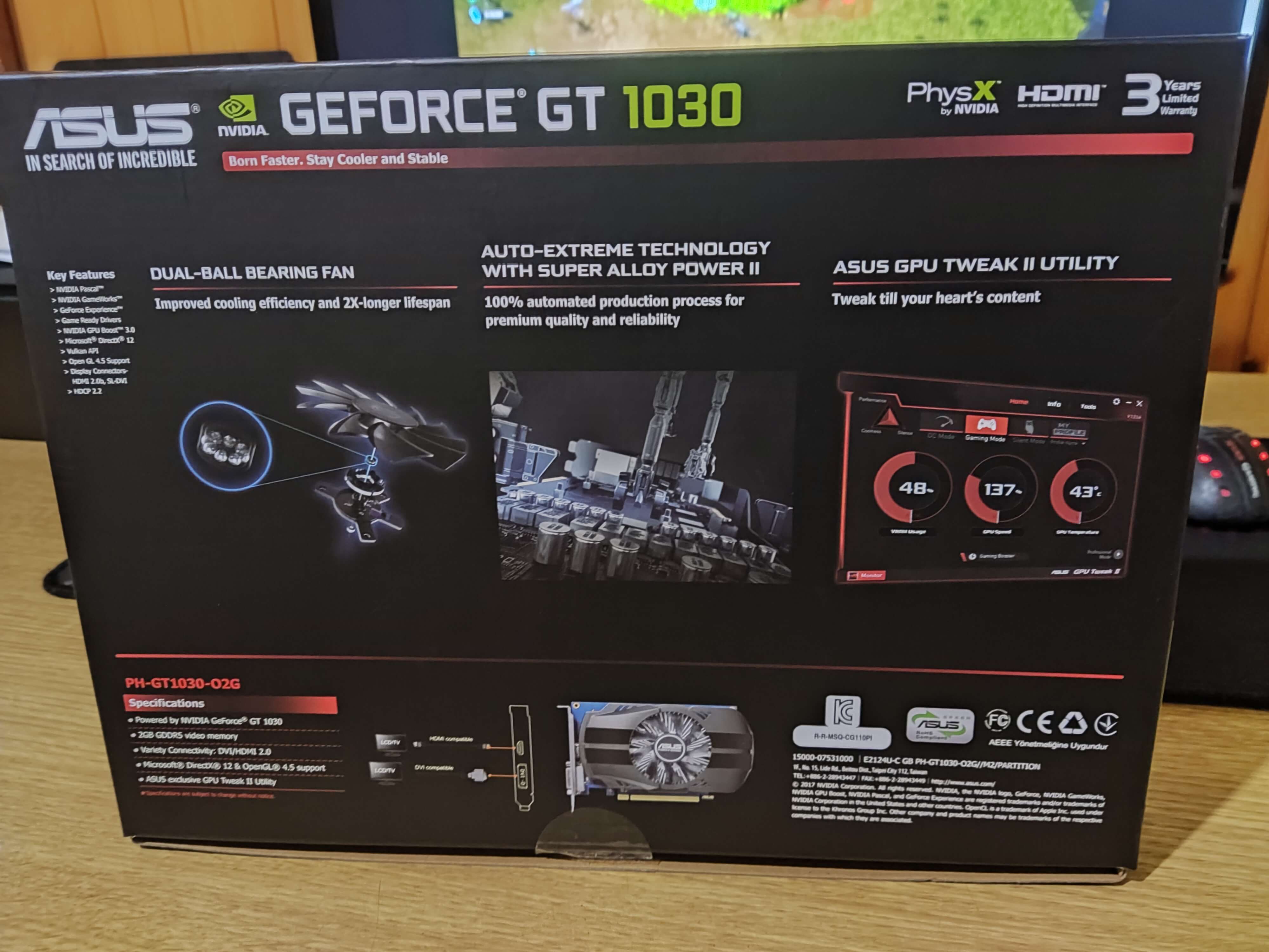 Asus GeForce GT 1030 OC 2GB GDDR5 PcComponentes