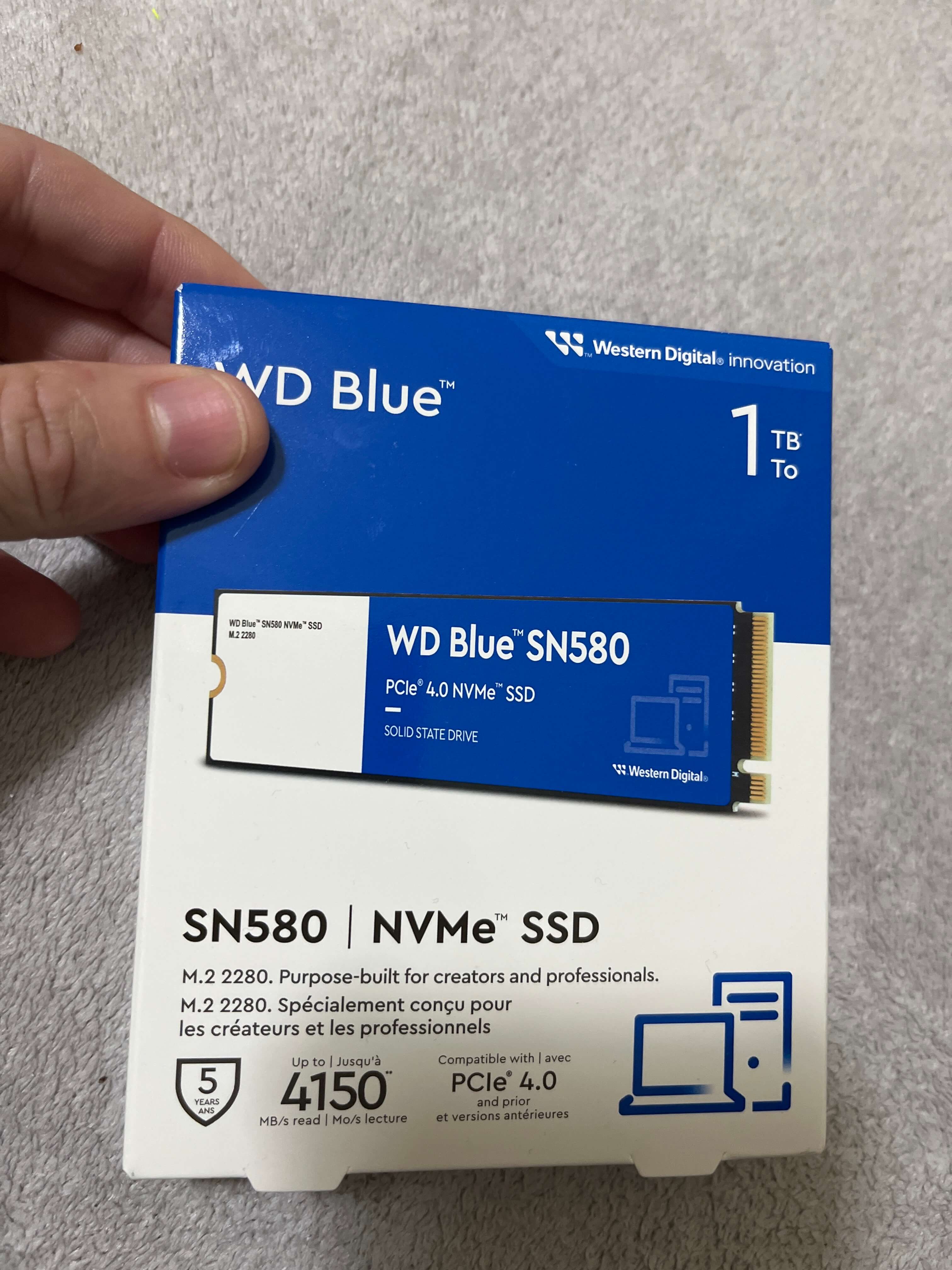 Disco Duro WD Blue SN580 500GB SSD M.2 PCIe 4.0 NVMe