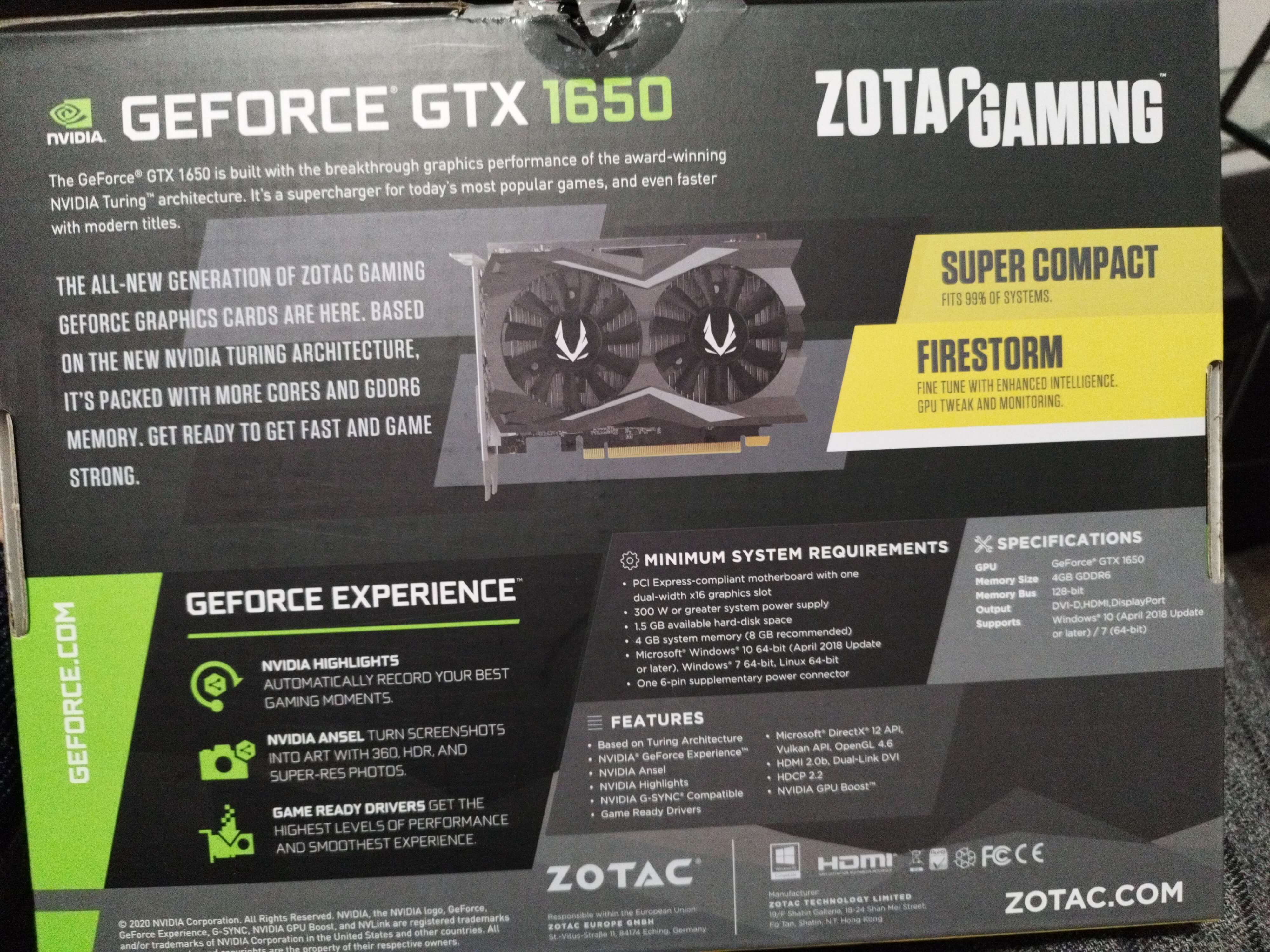 Zotac Gaming GTX 1650 AMP Core - Scheda Video GDDR6 Per Gaming Essenziale