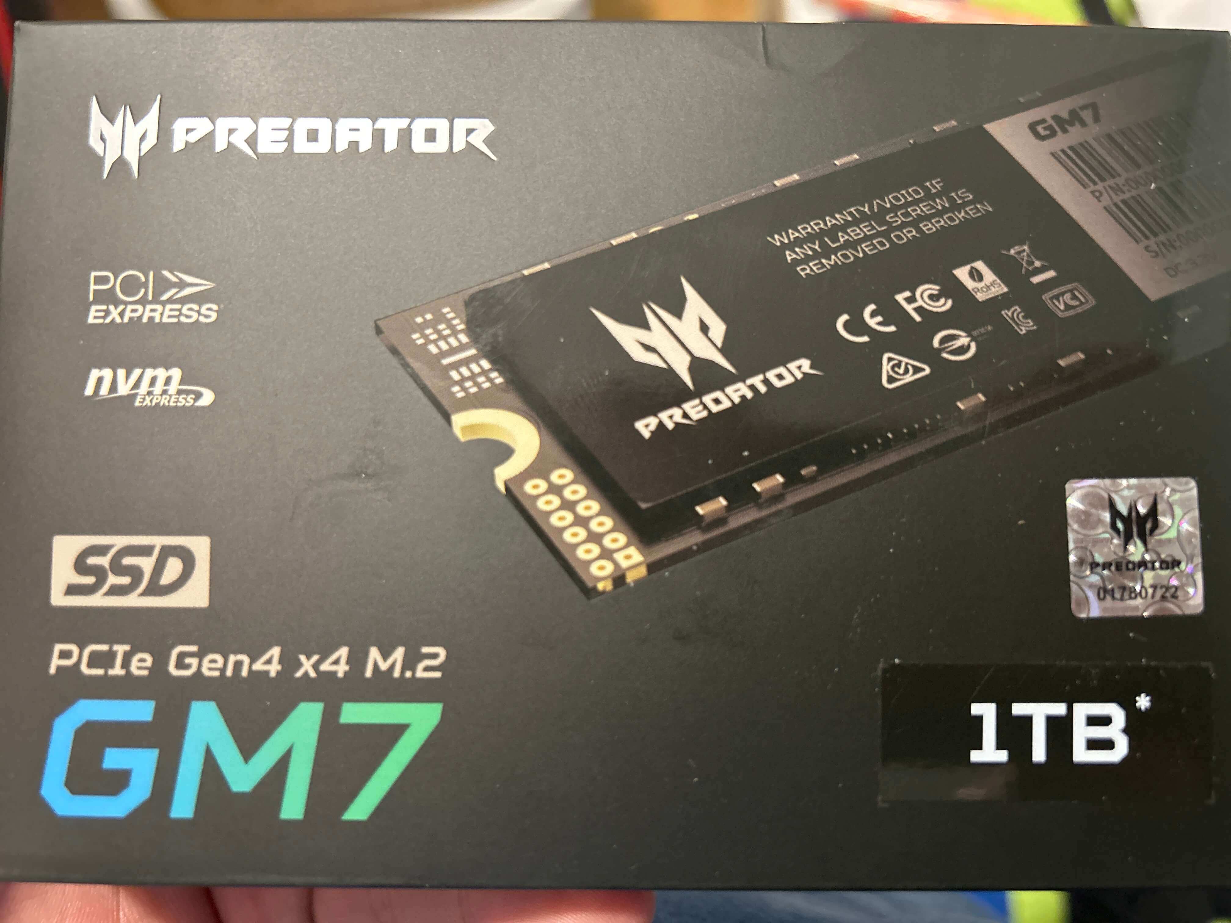 Disco Rígido Acer Predator GM7 2TB SSD M.2 PCI Express 4.0 NVMe