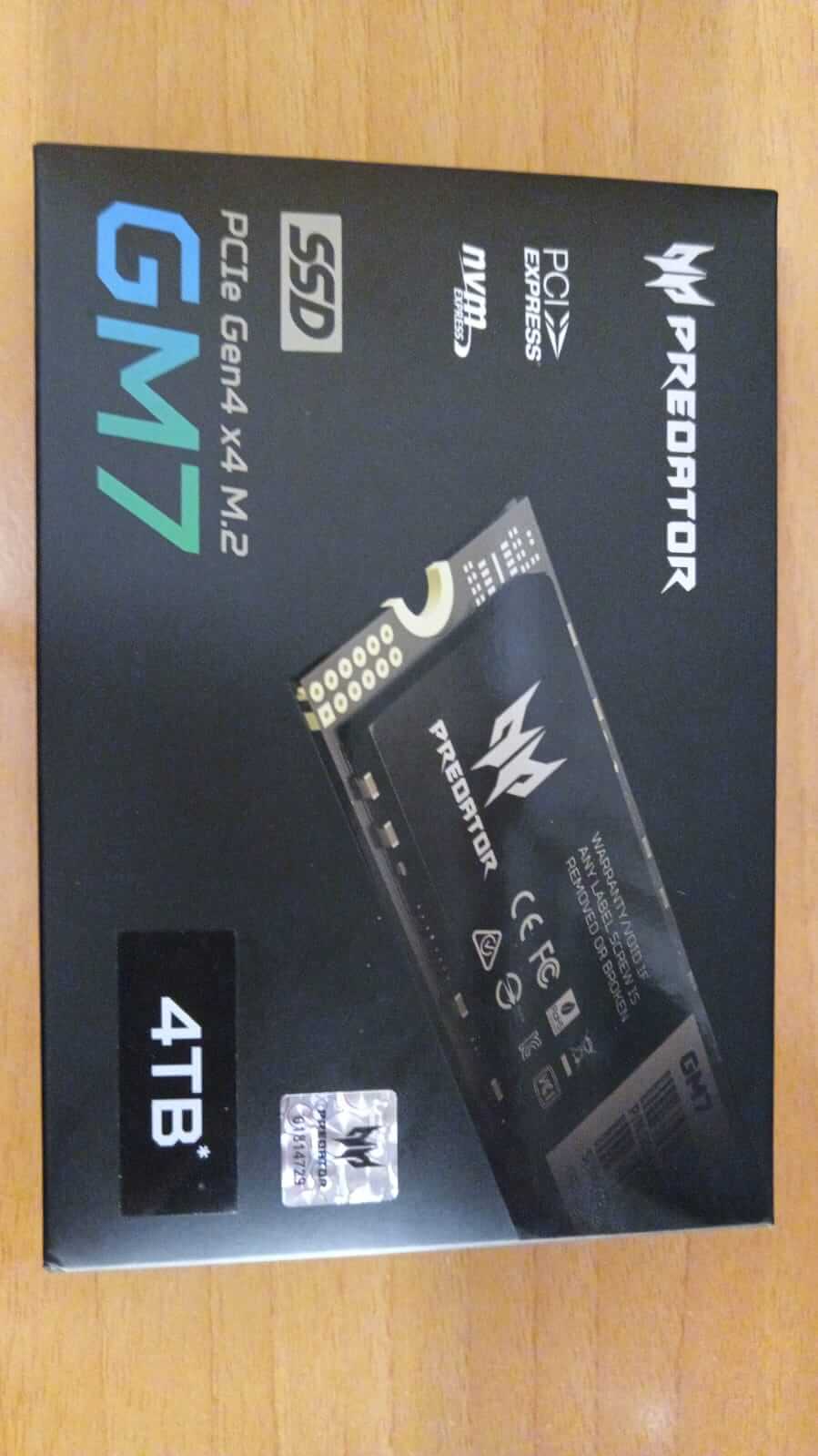 Hard Disk Acer Predator GM7 4TB SSD M.2 PCI Express 4.0 NVMe