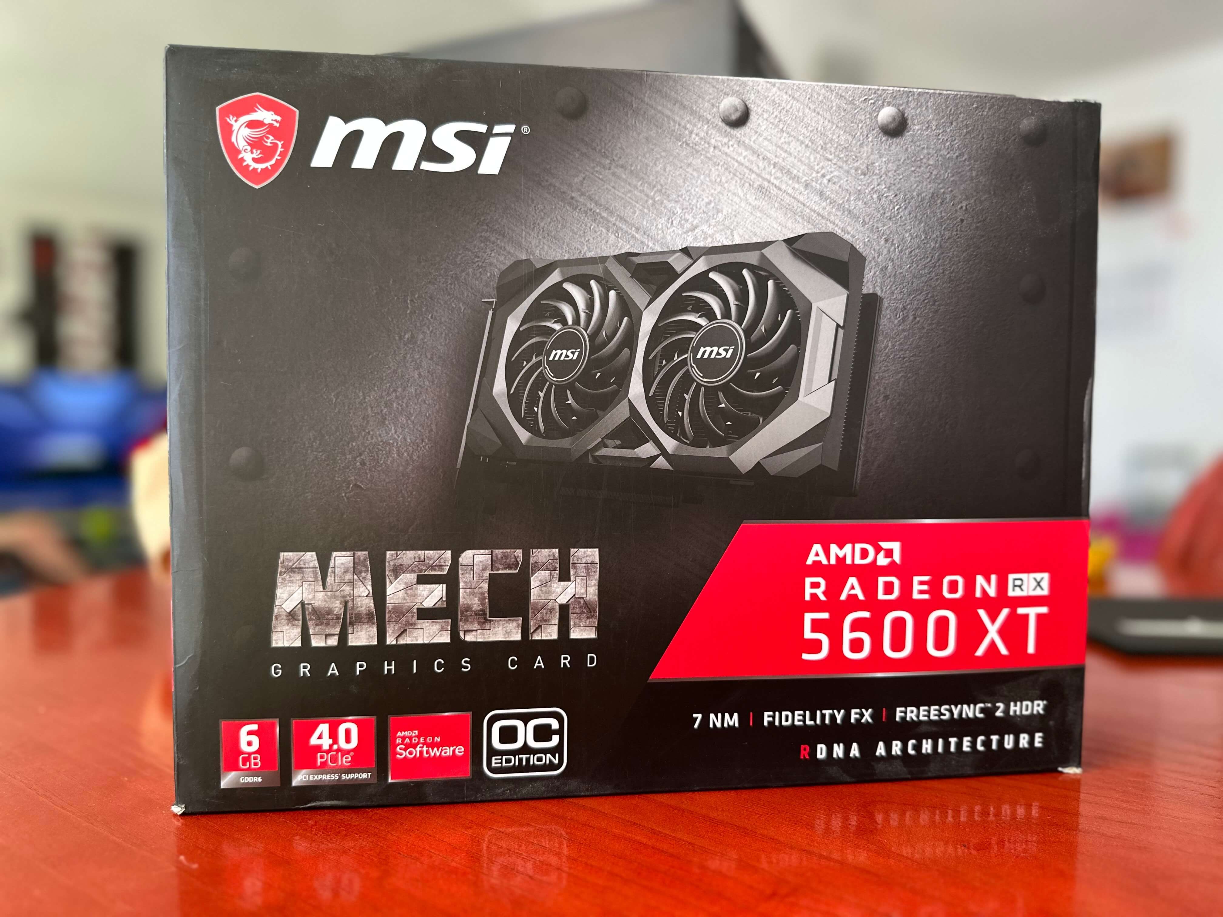 美品 MSI Radeon RX 5600 XT 6GB MECH OC Tarjeta Gráfica MSI Radeon RX 5600 XT MECH OC 6GB GDDR6