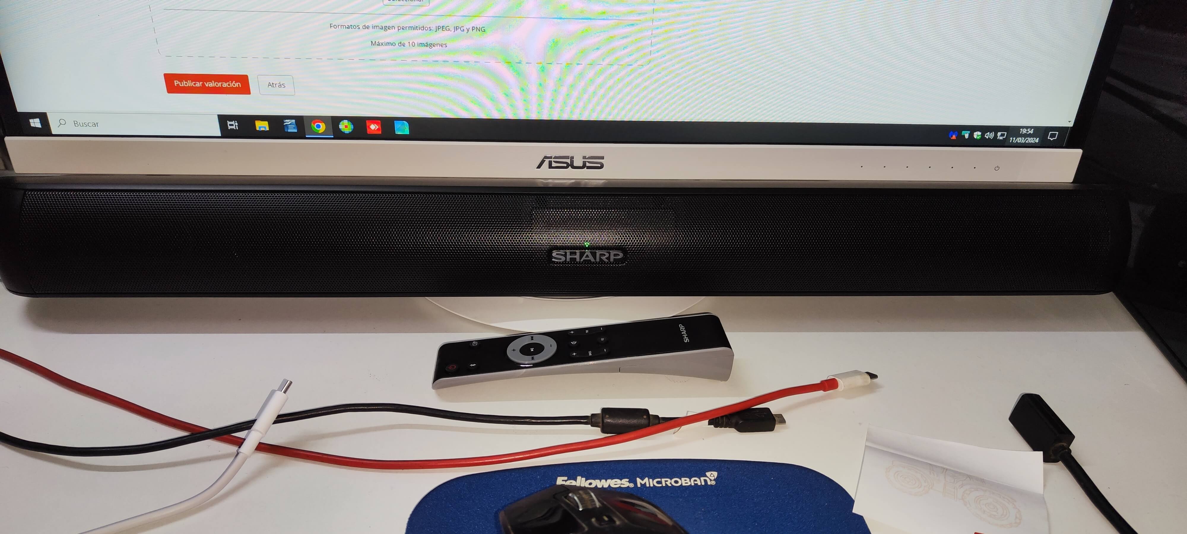 Soundbar Mini Sharp HT-SB107 2.0 Bluetooth - 90W, HDMI ARC/CEC, Nero
