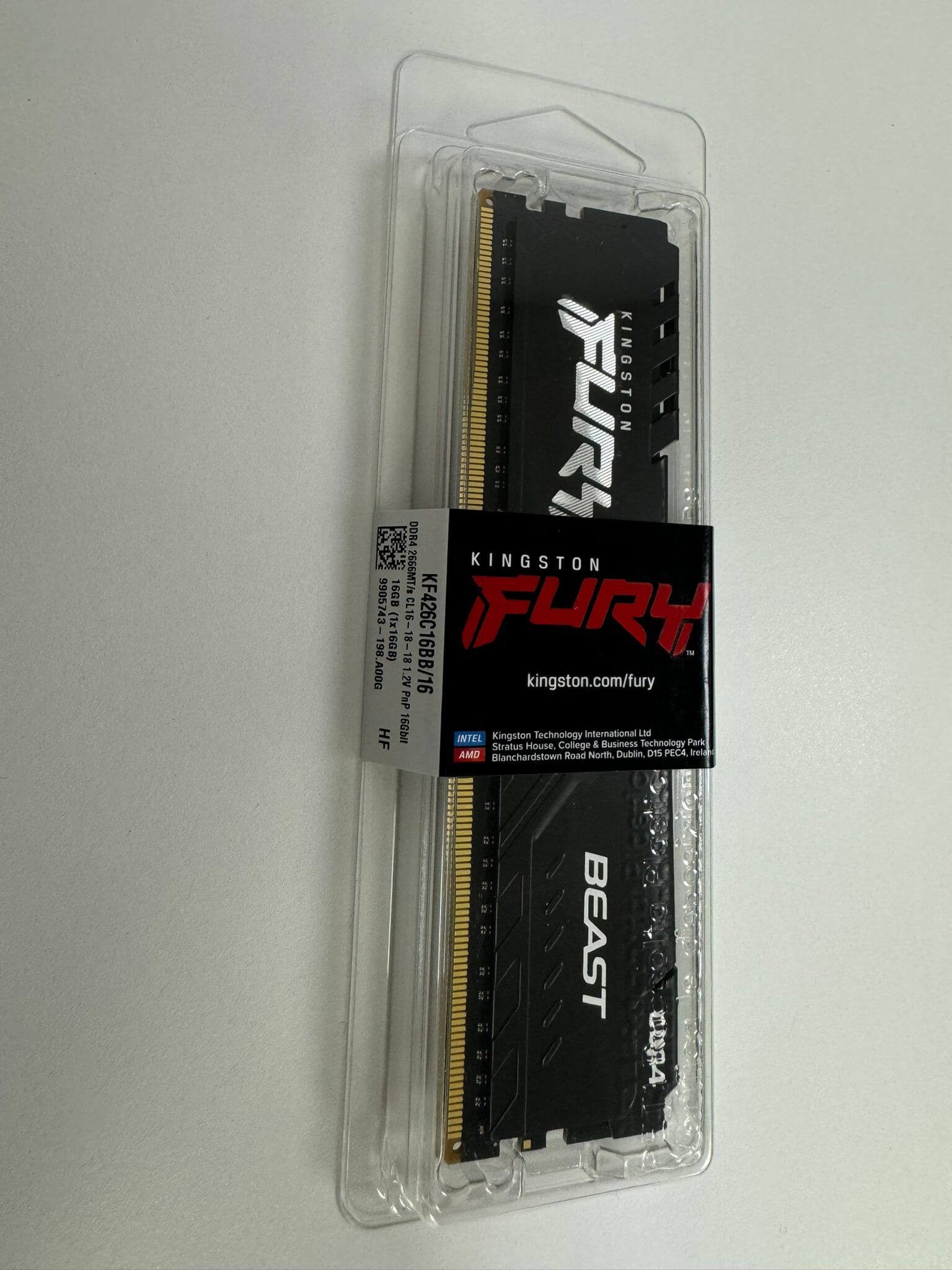 Memoria RAM Kingston FURY Beast DDR4 2666 MHz 16GB CL16