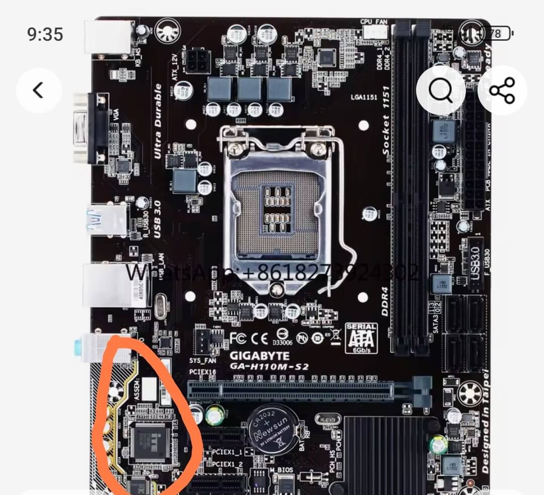 Scheda Madre GIGABYTE GA-H110M-S2 Per LGA 1151 – Supporta Intel I3/i5/i7, DDR4 Fino A 32GB, VGA, LAN, PCI-E 3.0, Uscita SATA - 5