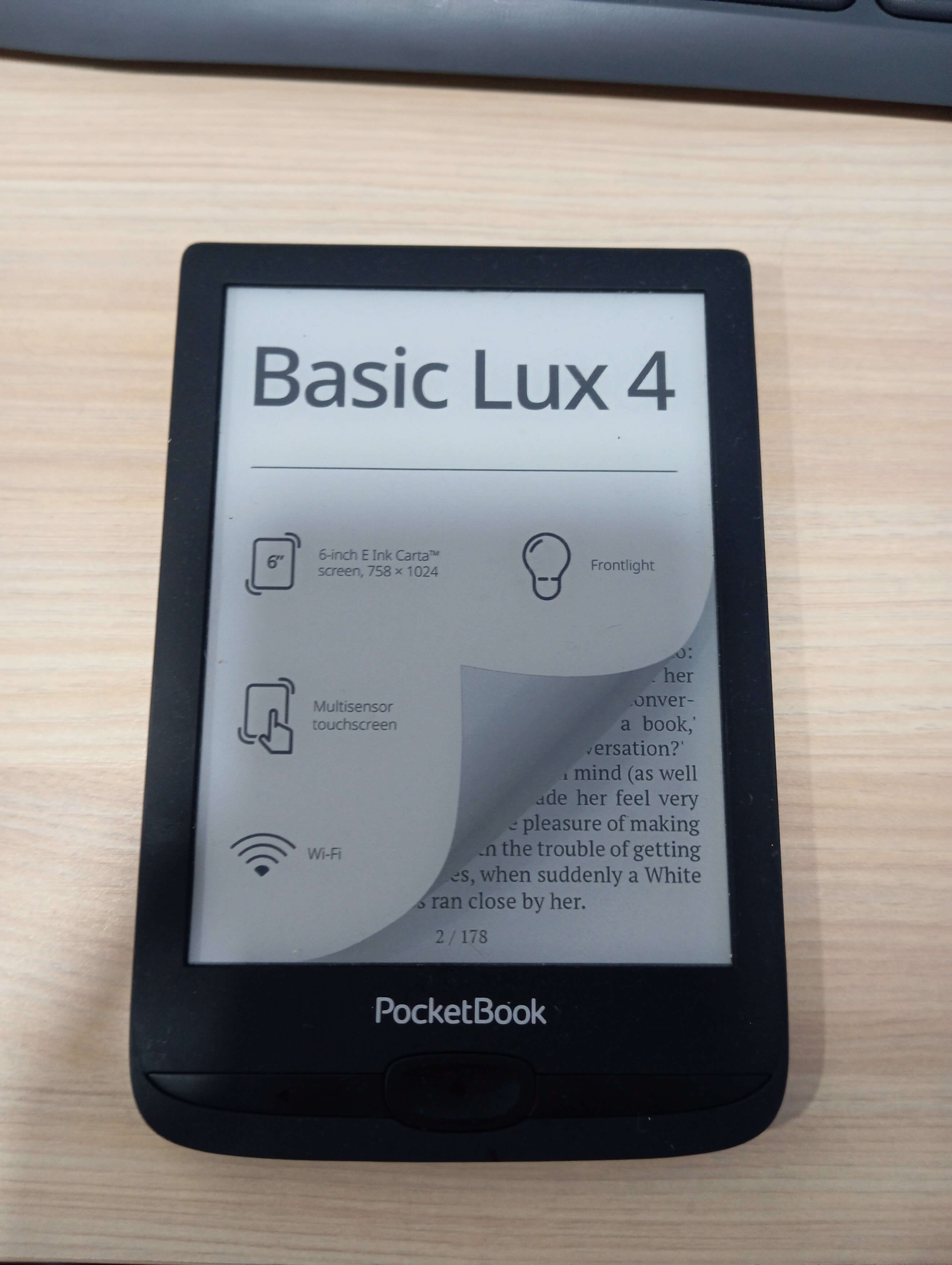 PocketBook Basic Lux 4 – E-Reader Da 6 Pollici Con 8GB Di Memoria, Nero, Schermo Antiriflesso