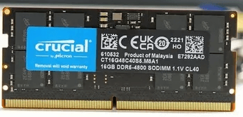 Memoria RAM Crucial CT16G56C46S5 DDR5 SO-DIMM 5600MHz 16GB ECC