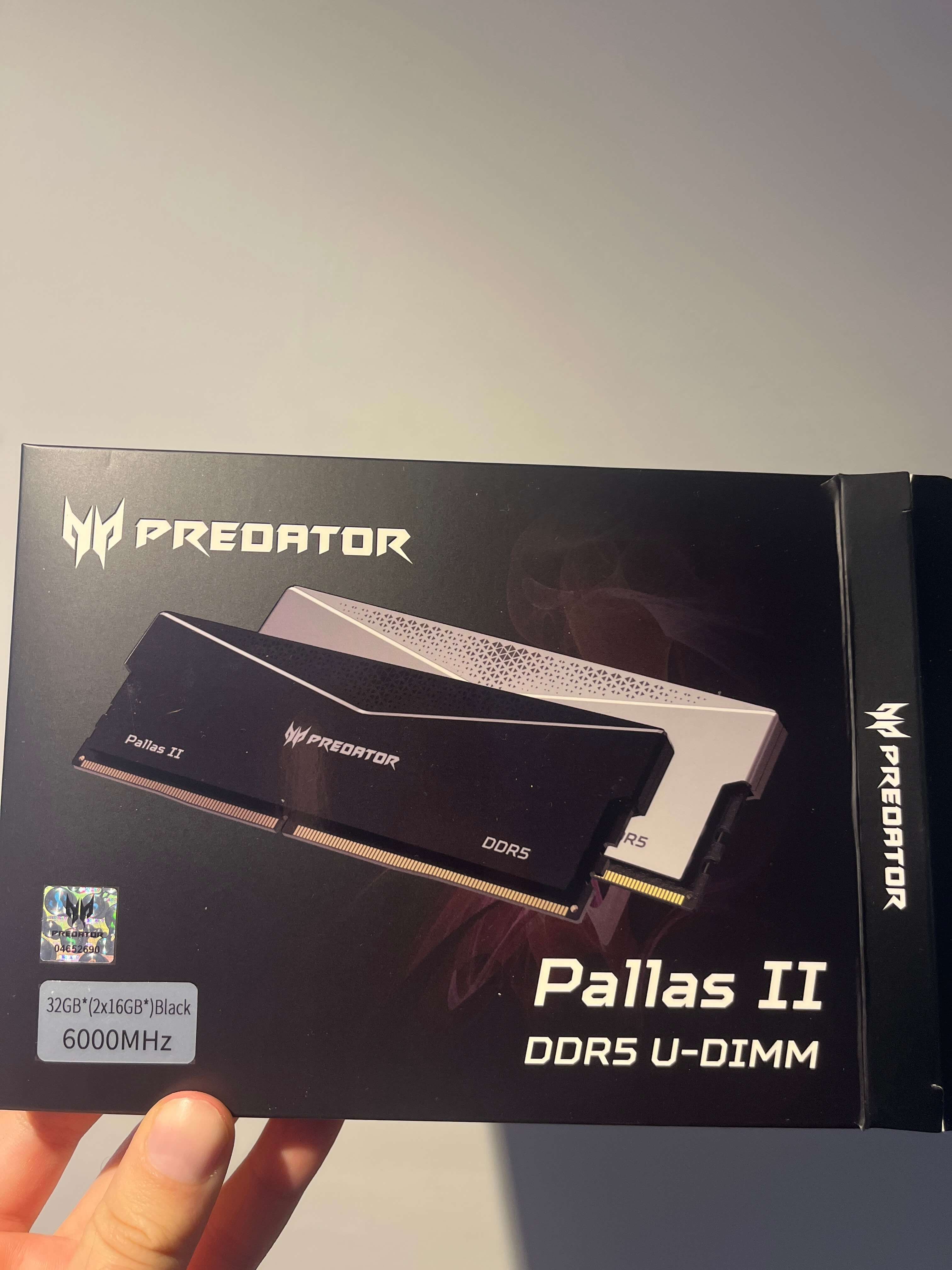 Memória RAM Acer Predator Pallas II DDR5 6000MHz 32GB 2x16GB CL32