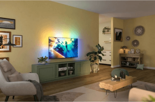 Philips Ambilight 65PUS8010 65'' 4K LED Smart TV Con Ambilight, Dolby Atmos, Pixel Precise Ultra HD, Titan OS, Compatibile Con Alexa E Google