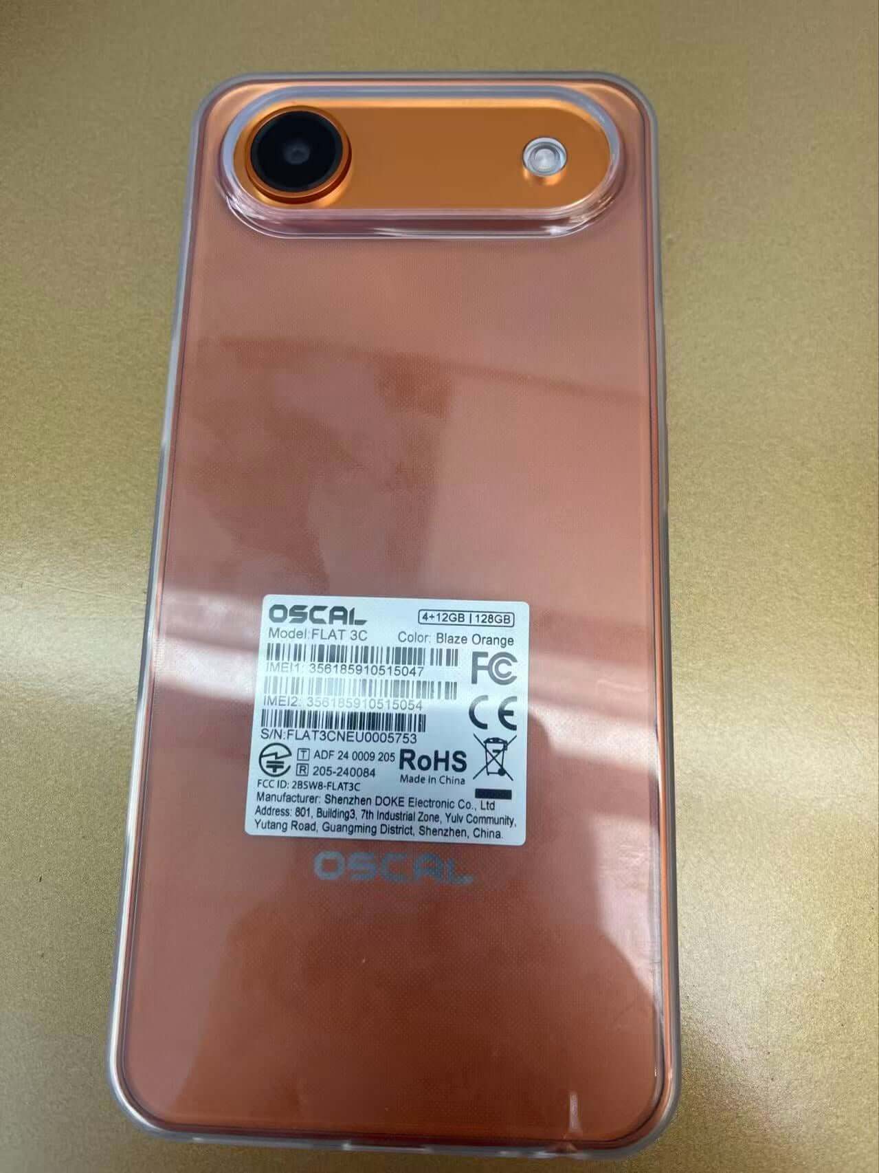 スマートフォン・携帯電話 OSCAL FLAT 3C Blaze Orange 4GB+64GB